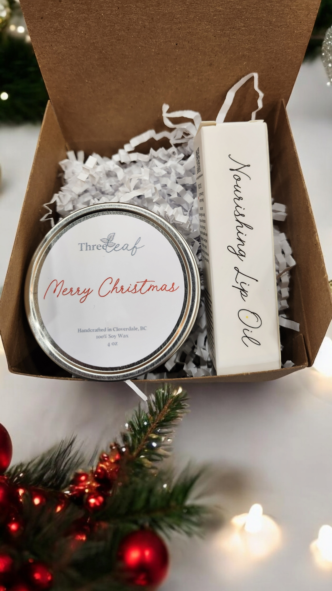 Christmas Candle + Roller Gift Set